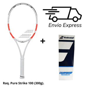 Raqueta Babolat Pure Strike 100 (300g.) + 1 Pel. Babolat Sin Presión + Envio Gratis